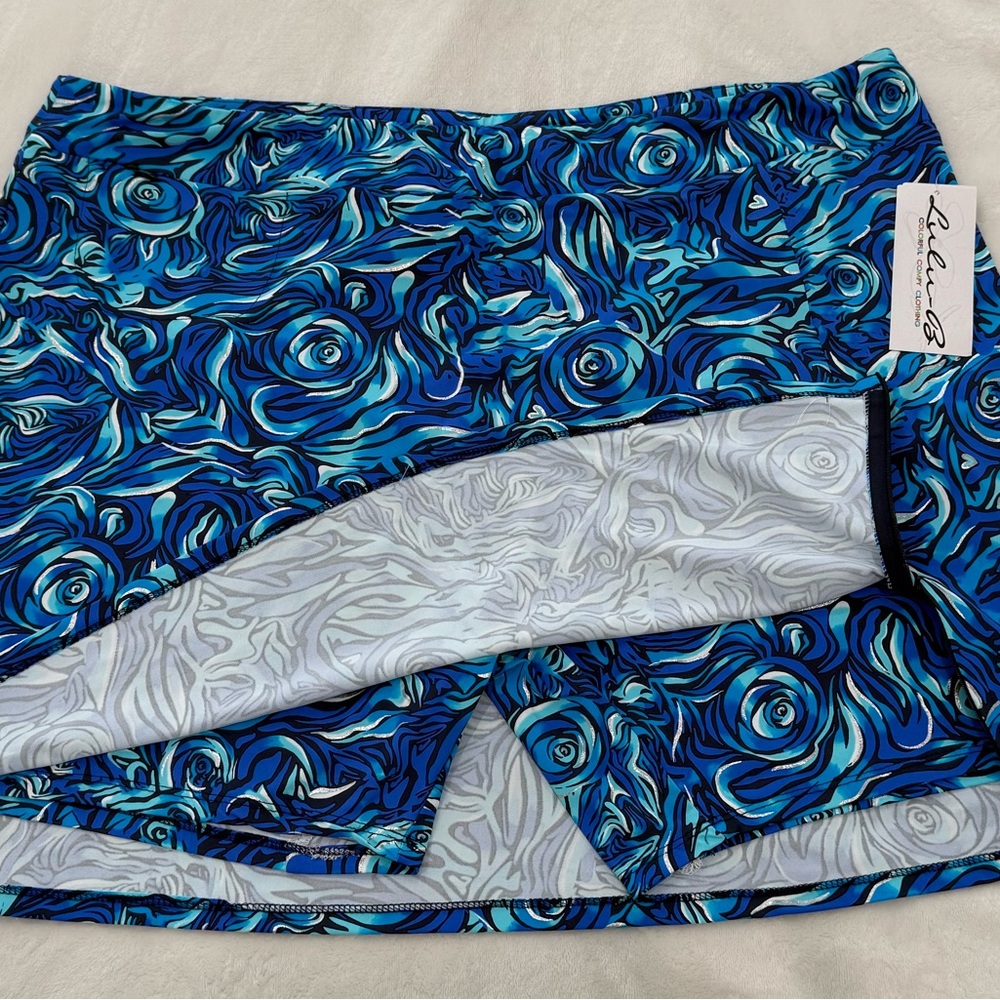 Lulu-B Plus Size Blue Fantasia Skort - Picture 2 of 4
